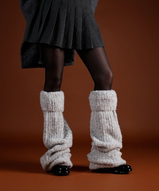 Plush Leg Warmer - Light Grey
