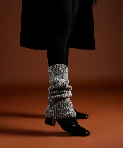 Melange Ribbed Leg Warmer - Dark Grey