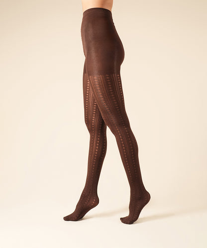 Facet Opaque Stockings - Brown