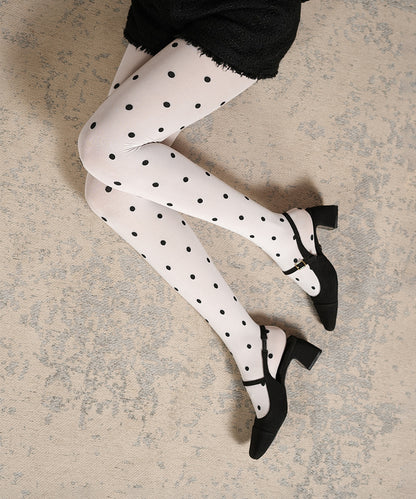 Polka Dot Sheer Stockings - White & Black