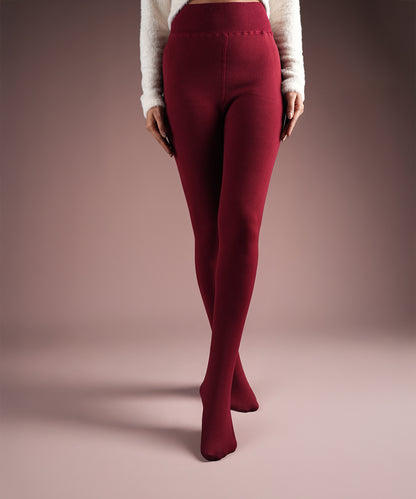 Bordeaux Fur Stockings
