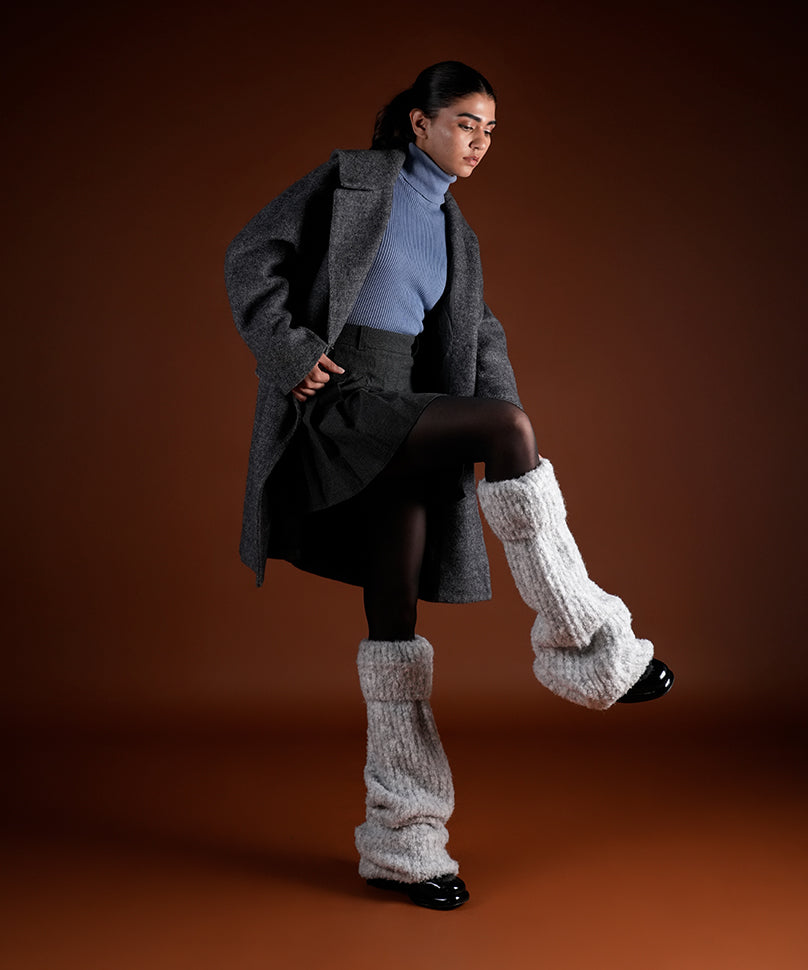 Plush Leg Warmer - Light Grey