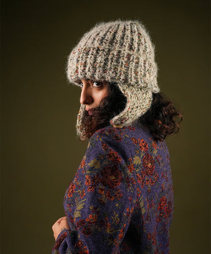 Beanie with Flap - Cream