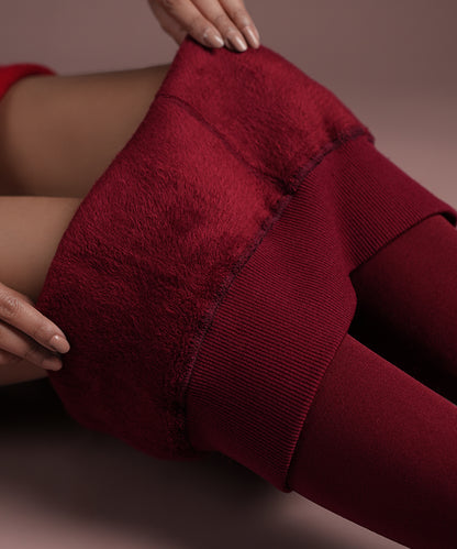 Bordeaux Fur Tights