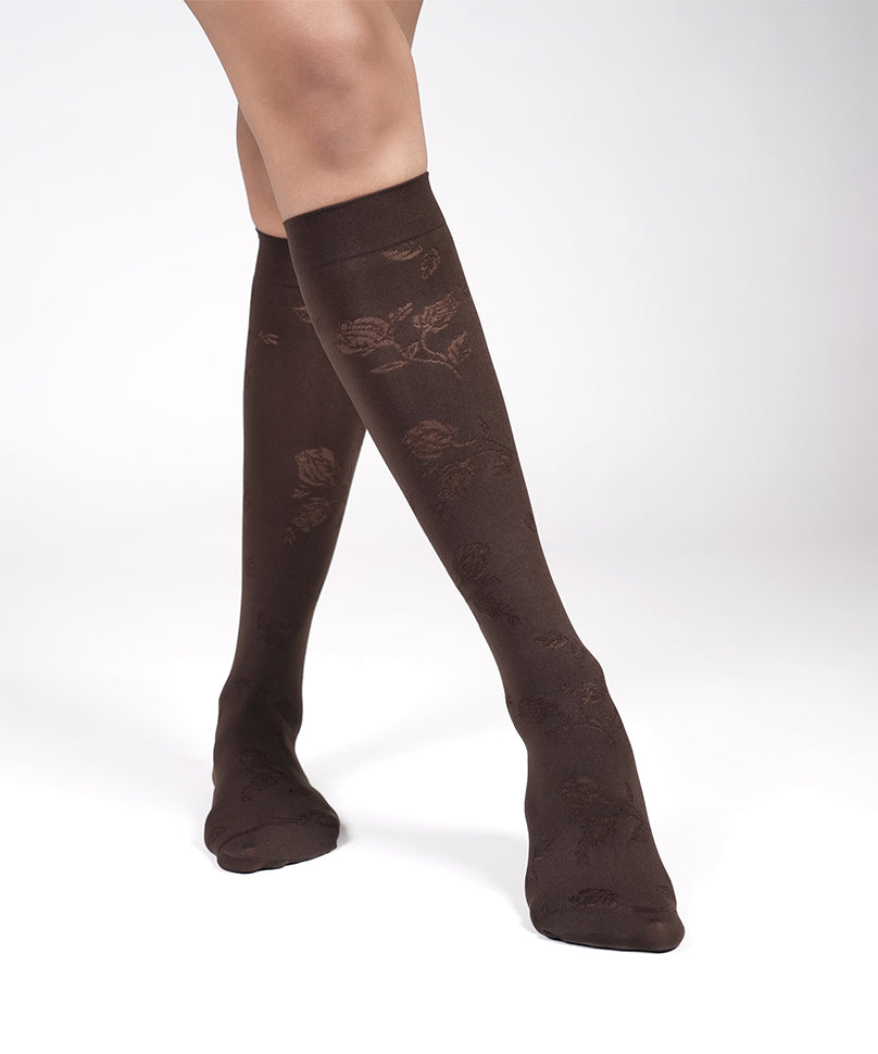 Fleur Socks - Dark Brown