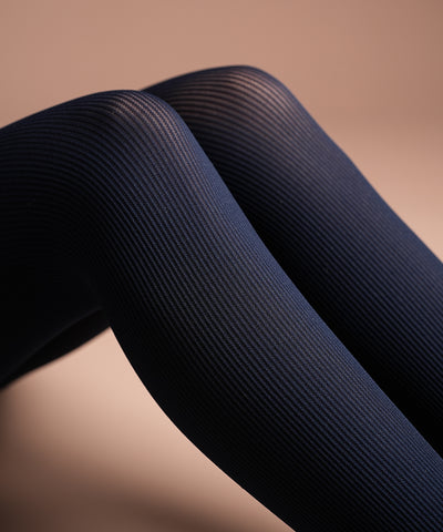 Navy Ribbed Stockings