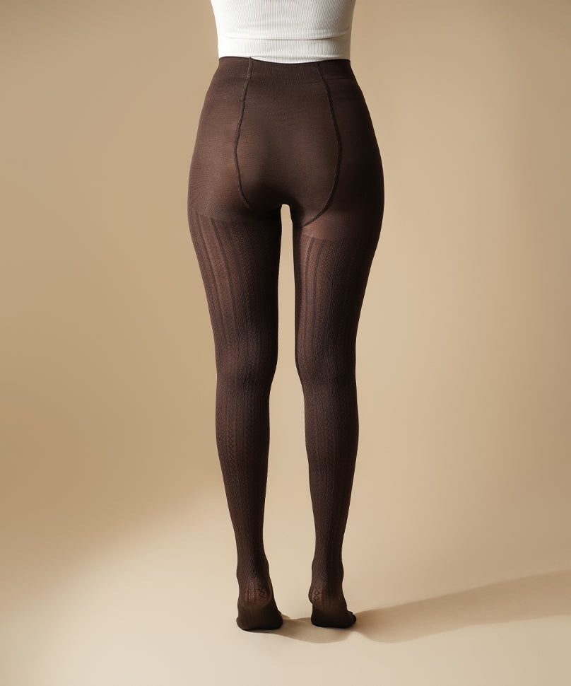 Brown Cableknit Stockings