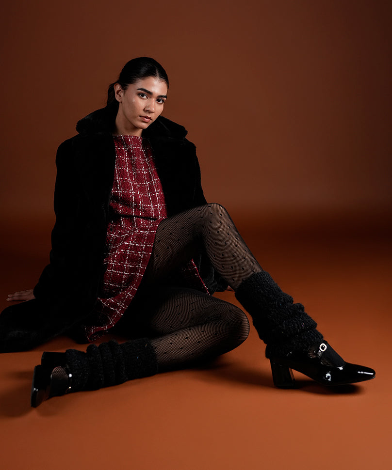 Mink Fur Leg Warmer - Black