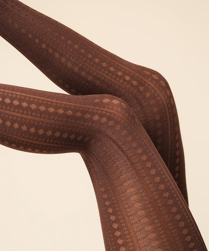 Facet Opaque Stockings - Brown