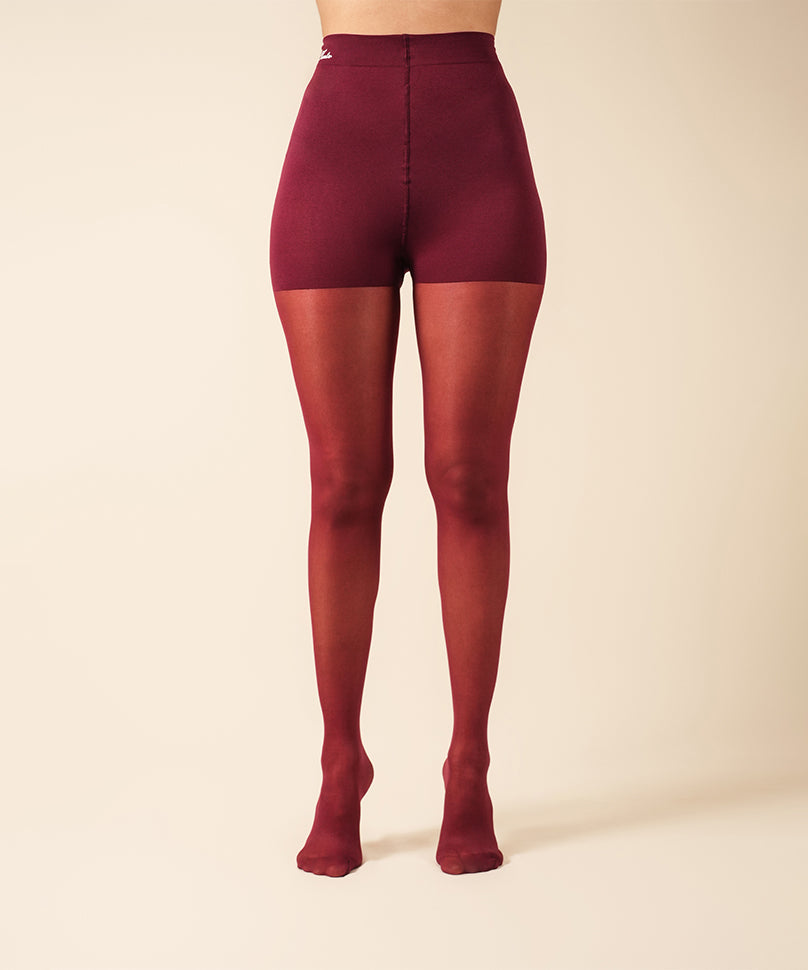 Sheer Maroon Stockings