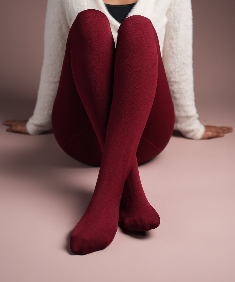 Bordeaux Fur Stockings