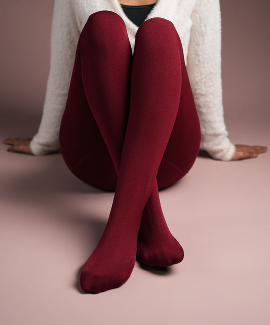 Bordeaux Fur Stockings