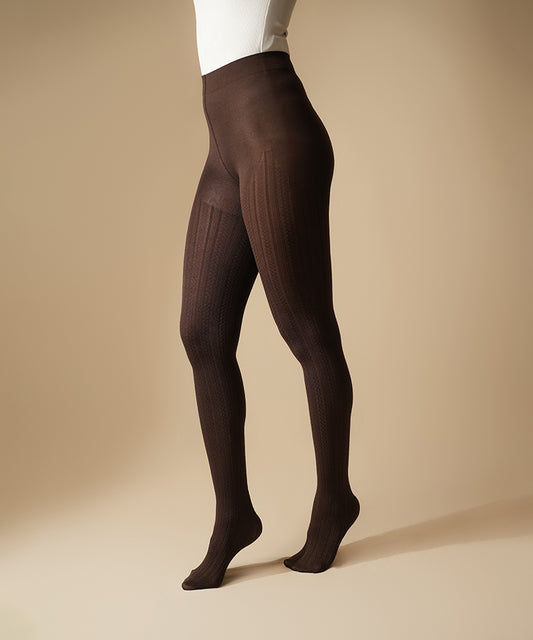 Brown Cableknit Stockings