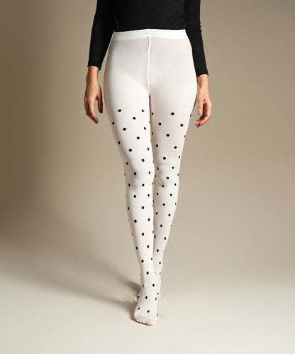 Polka Dot Sheer Stockings - White & Black