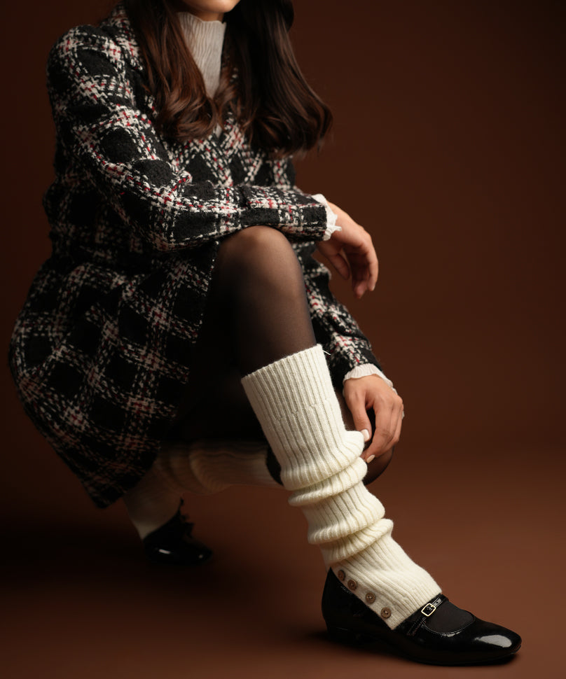 Leg Warmers – Cream | Ribbed Knit, Cozy Layering - Theater