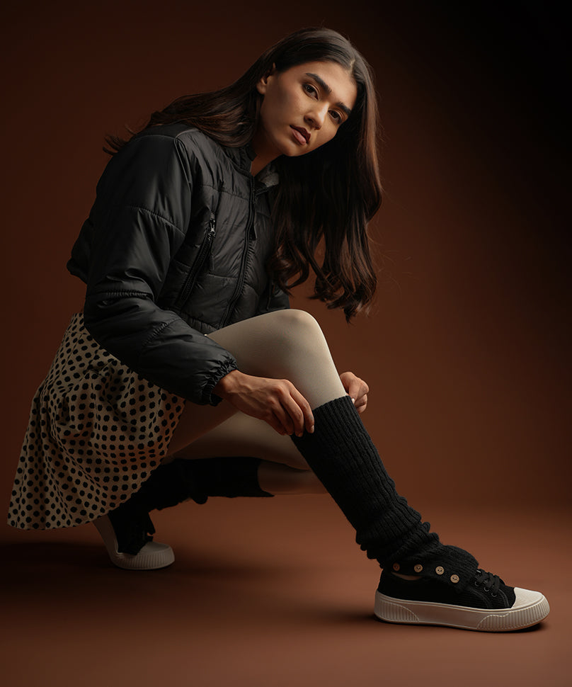 Leg Warmers – Black | Warm Rib Knit, Everyday Style - Theater