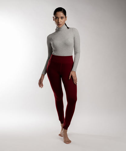 Bordeaux Fur Tights