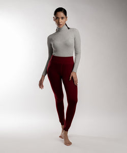 Bordeaux Fur Tights