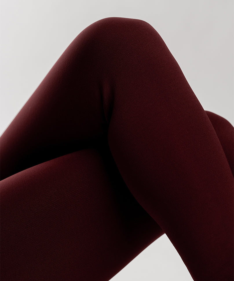 Bordeaux Fur Stockings