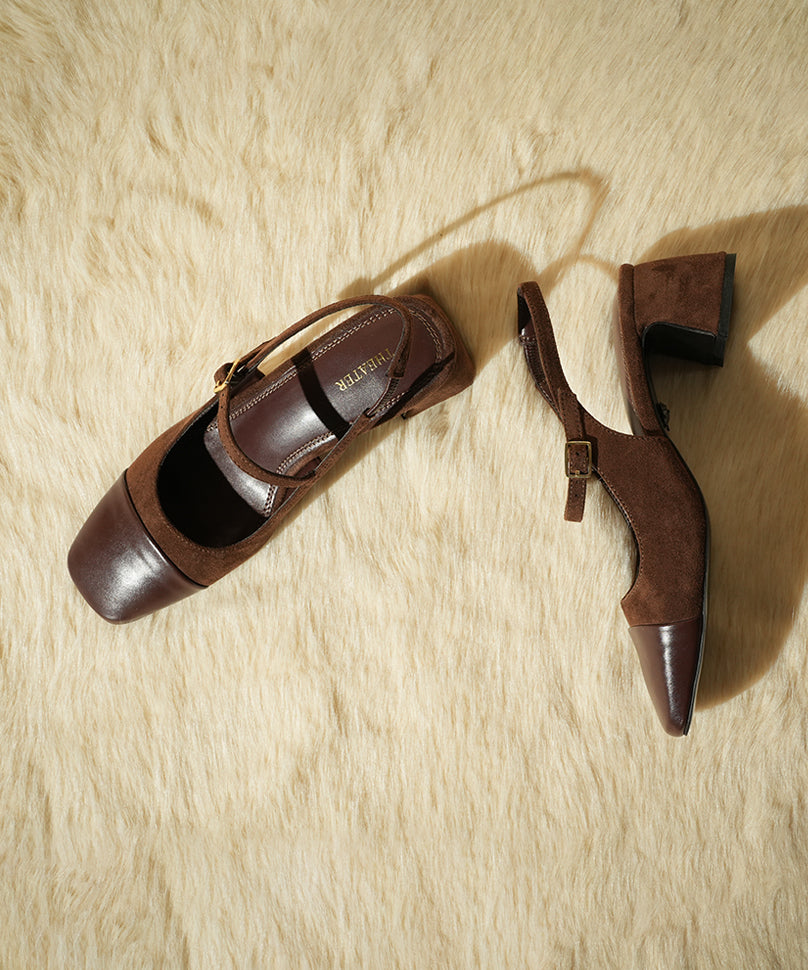 Twiggy Madame Sousatzka - Suede Heels with Comfort Insole & Strap