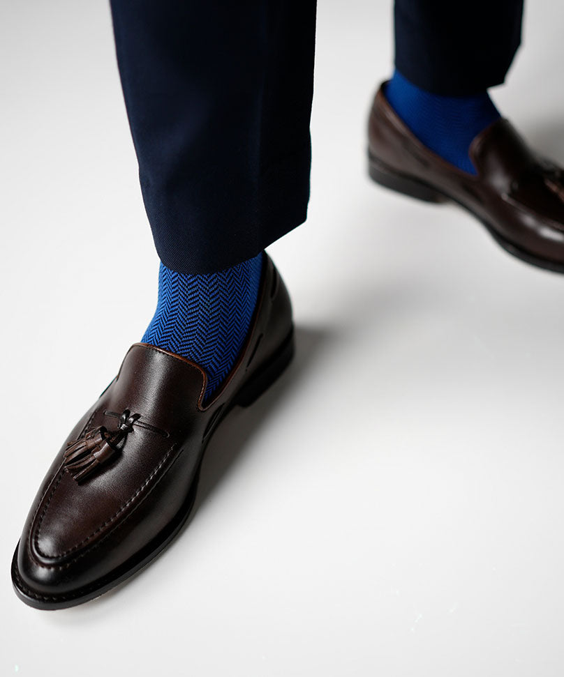 Royal Blue Herringbone