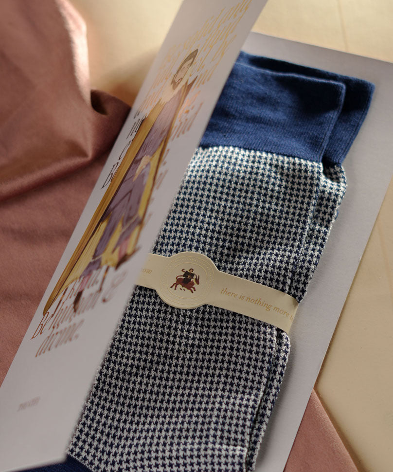 Navy Blue Houndstooth