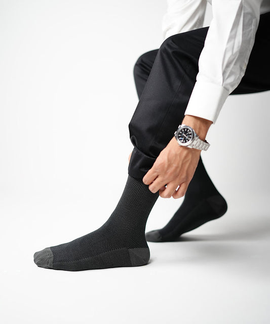 Dark Grey Herringbone
