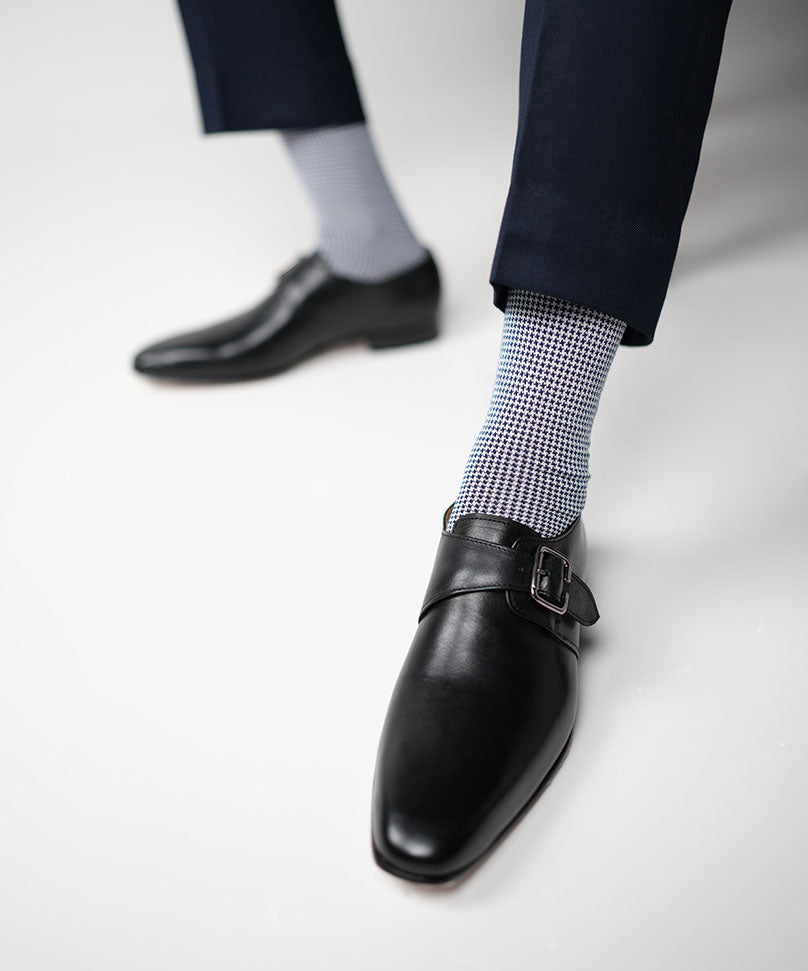 Navy Blue Houndstooth