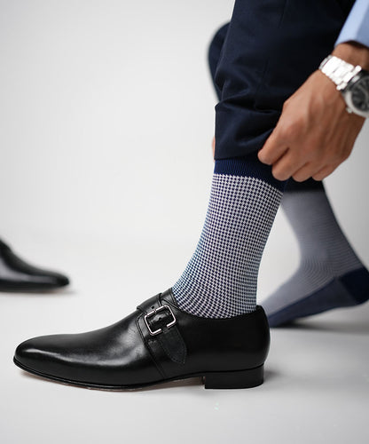 Navy Blue Houndstooth