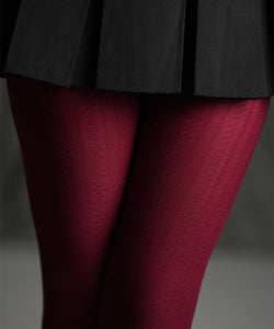 Burgundy cable knit tights hotsell