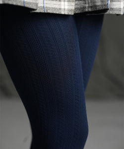 Navy Cableknit Stockings