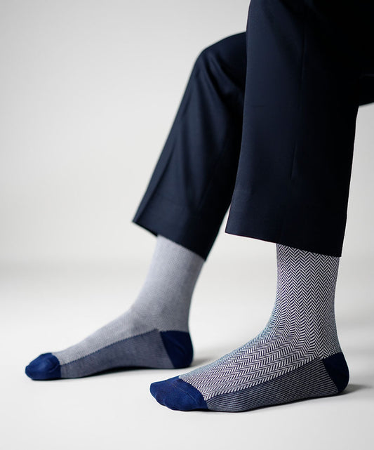 Navy Blue Herringbone