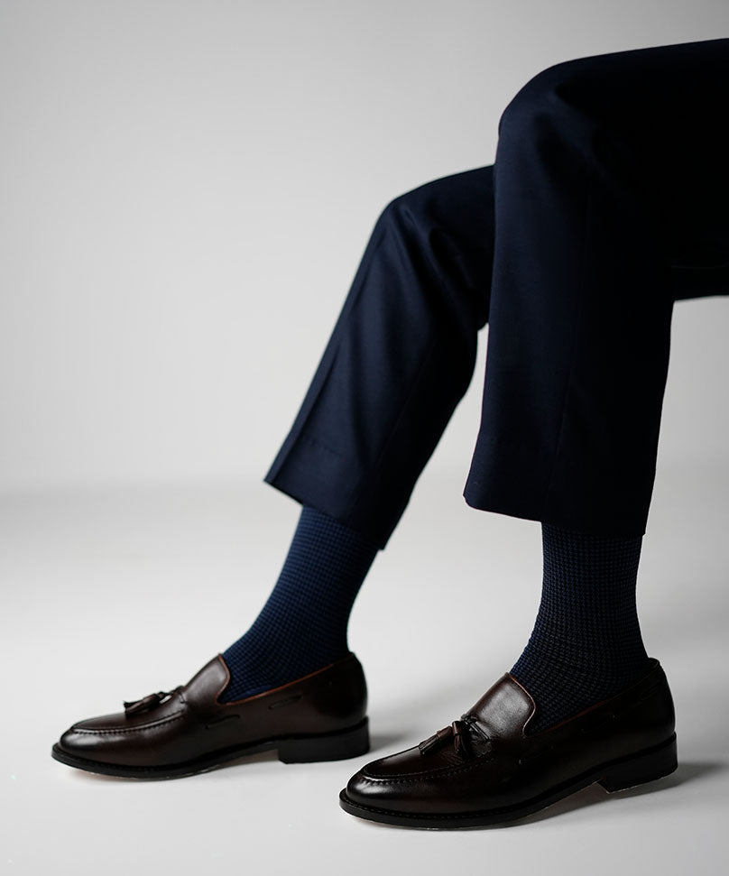 Airforce Blue Houndstooth