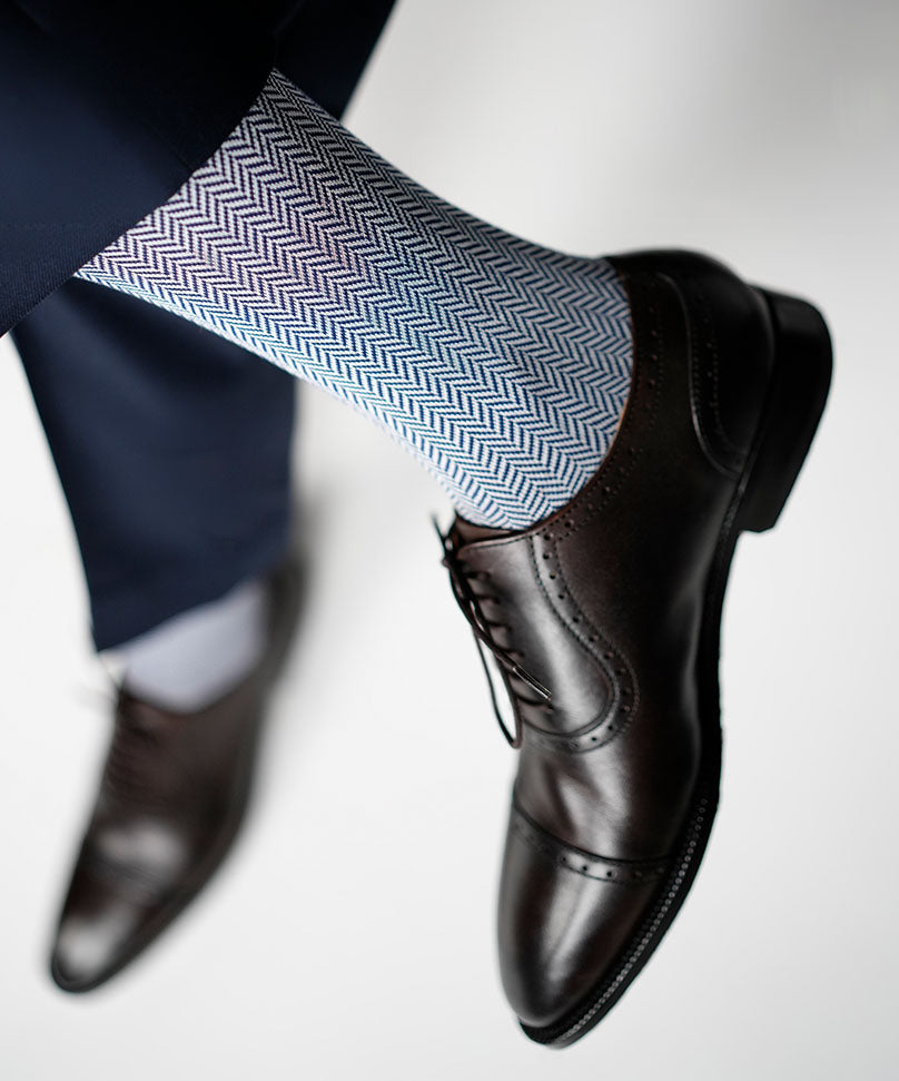 Navy Blue Herringbone