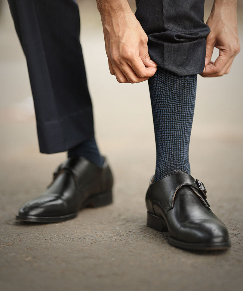 Airforce Blue Houndstooth