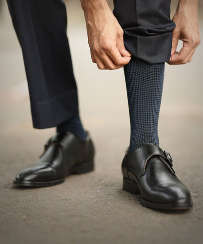 Airforce Blue Houndstooth