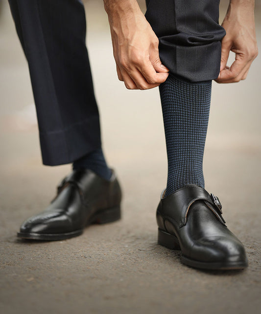 Airforce Blue Houndstooth
