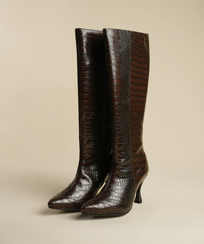 Sabrina - Croco Brown