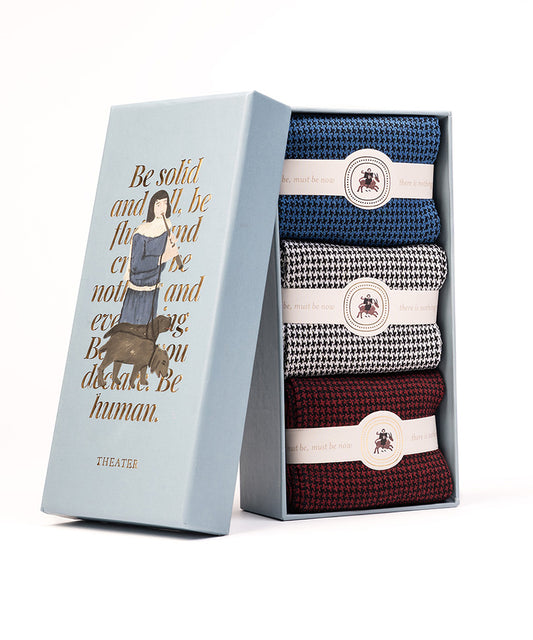 Houndstooth box of 3 Ocho