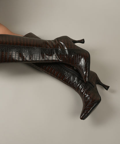 Sabrina - Croco Brown