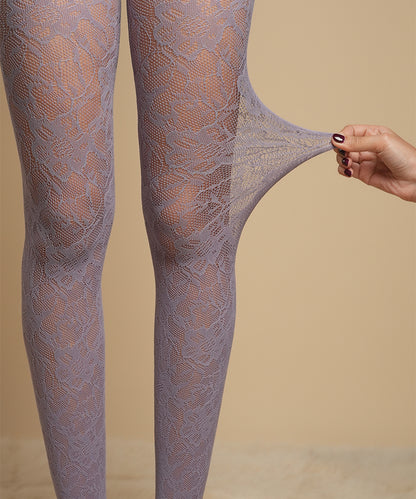 Elizabeth Lace Stockings - Purple