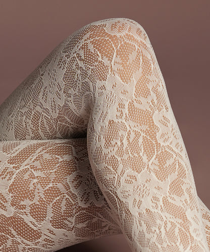 Elizabeth Lace Stockings - White