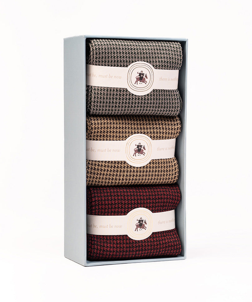 Houndstooth Box of 3- Uno