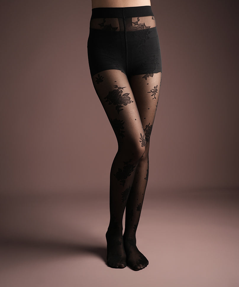 Rosa Sheer Stockings - Black