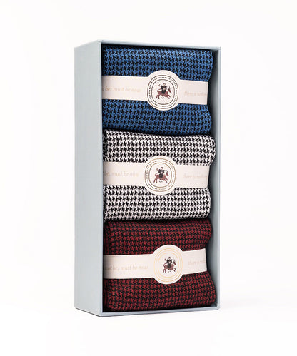 Houndstooth box of 3 Ocho