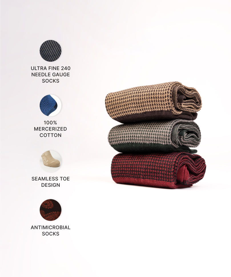 Houndstooth Box of 3- Uno