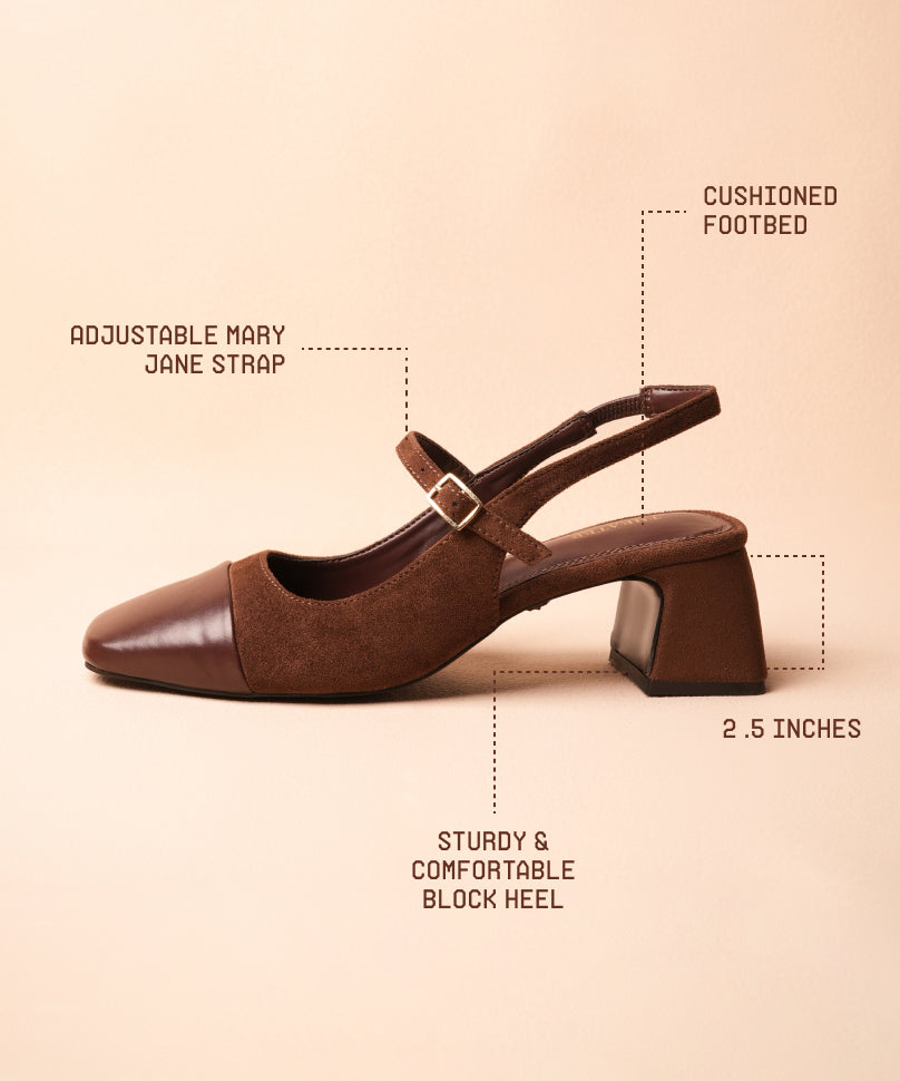 Twiggy Madame Sousatzka - Suede Heels with Comfort Insole & Strap