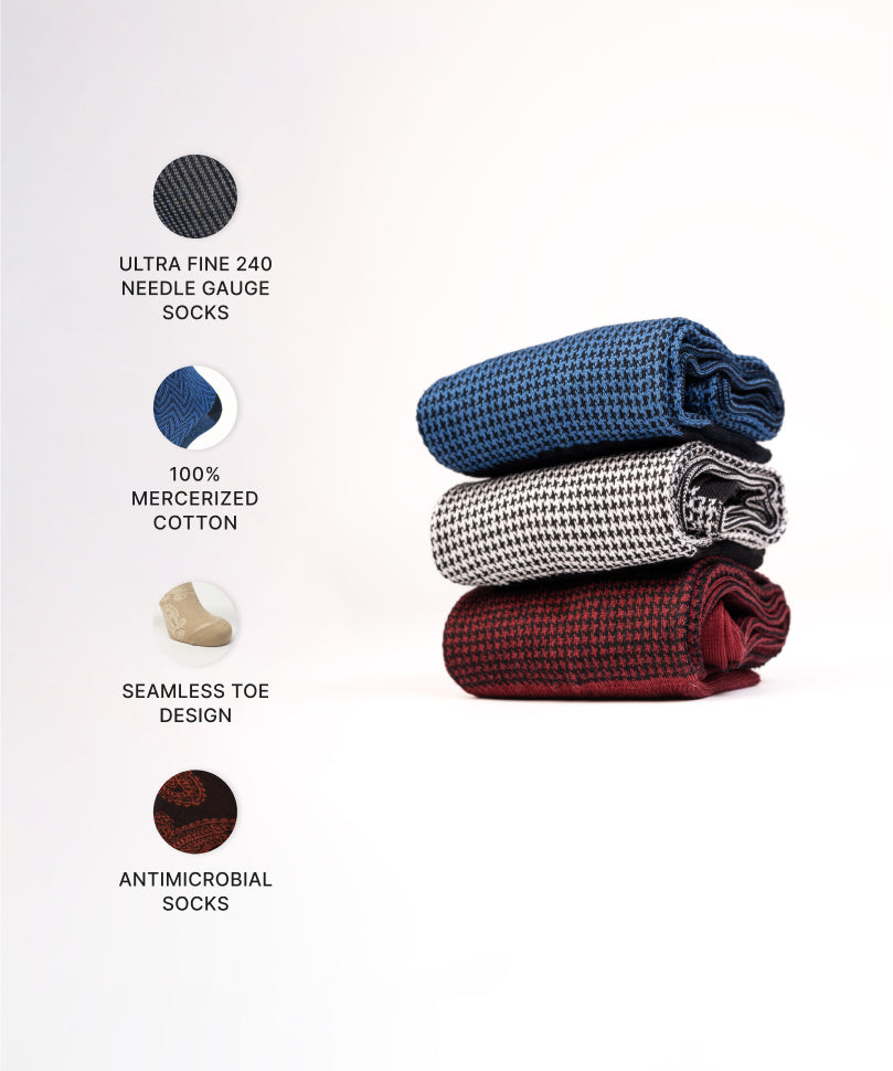 Houndstooth box of 3 Ocho
