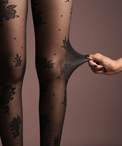 Rosa Sheer Stockings - Black