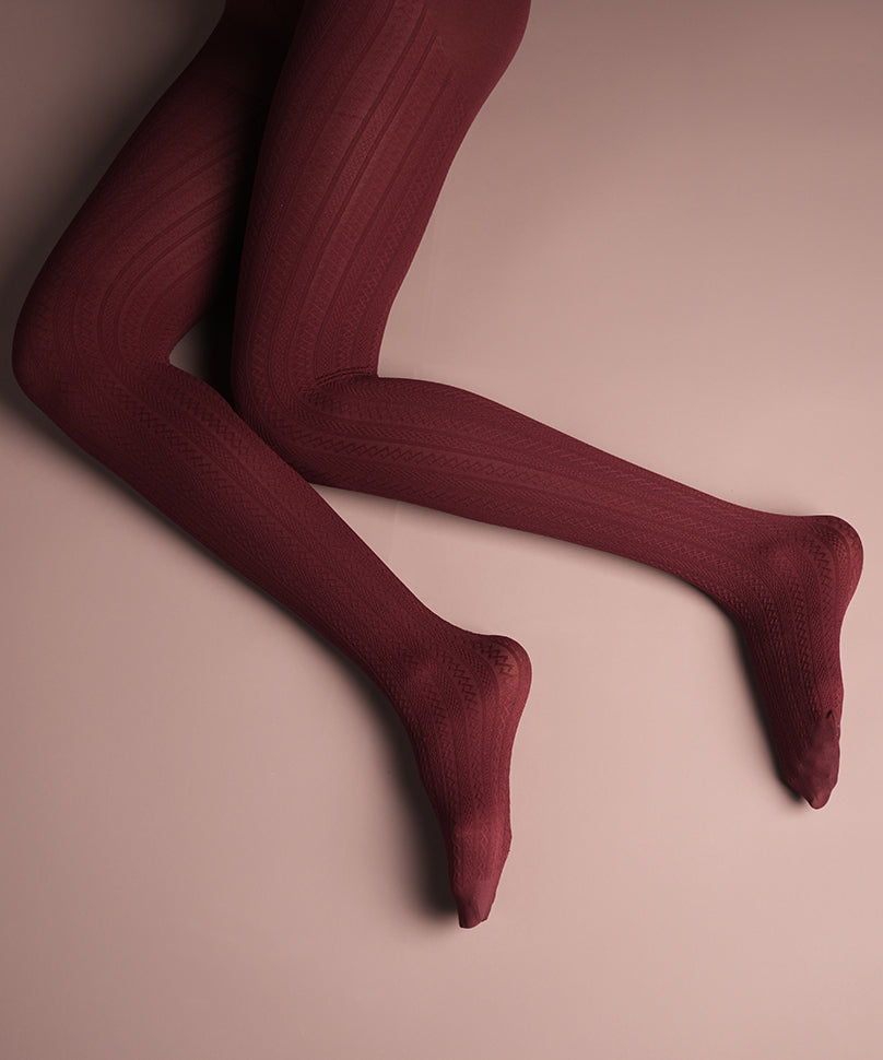 Maroon Cableknit Stockings